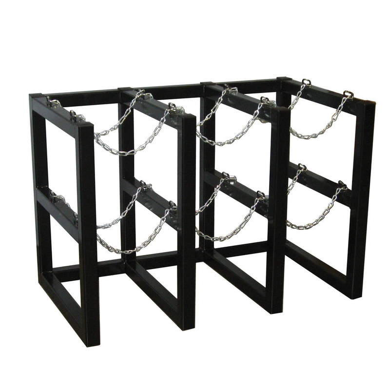Rack O2 Outdoor 2 Cylinder O2 Tank Rack Metal Fab Products Black