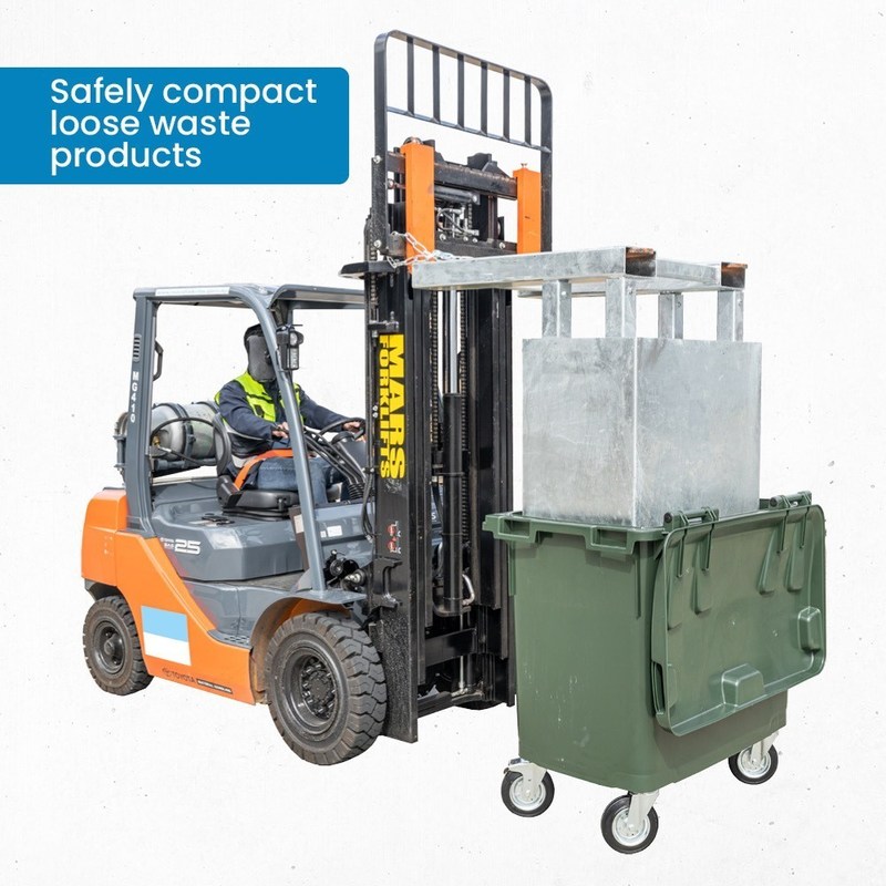 1 Tonne Waste Bin Compactor Forklift Attachment Hot Dipped Galvanized Coating