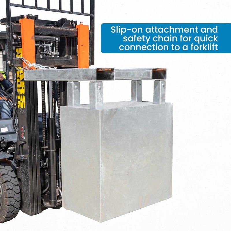 1 Tonne Waste Bin Compactor Forklift Attachment Hot Dipped Galvanized Coating