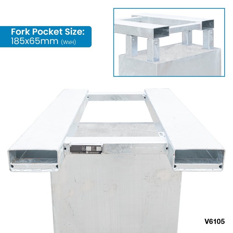 1 Tonne Waste Bin Compactor Forklift Attachment Hot Dipped Galvanized Coating