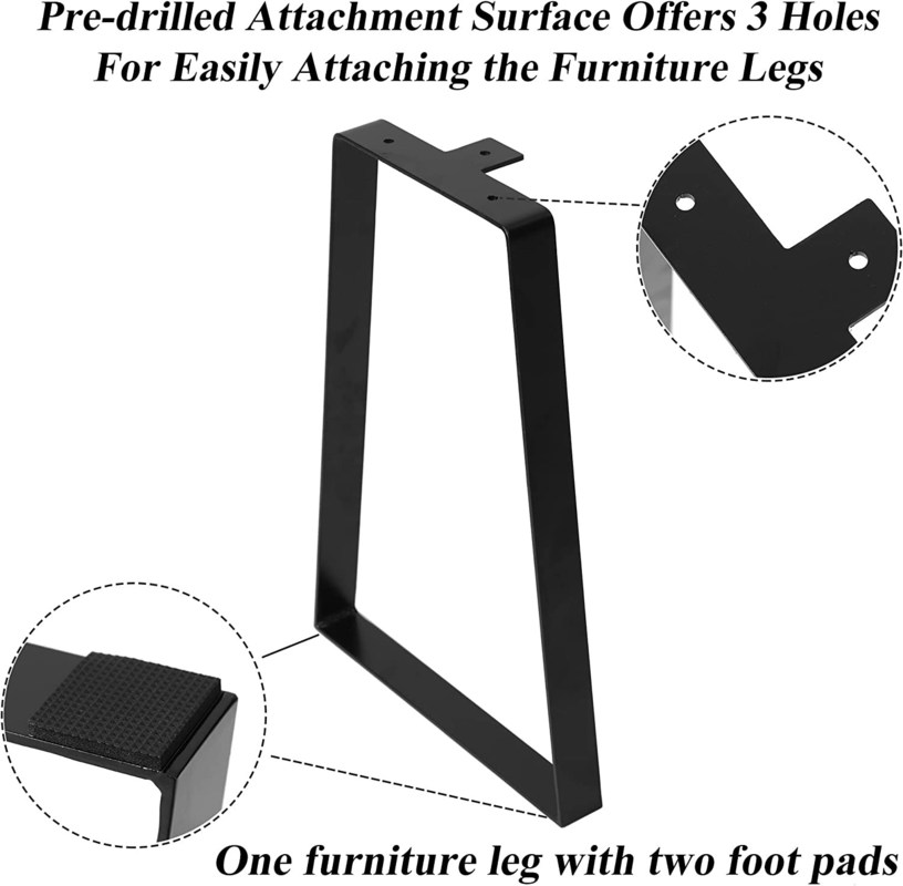 Trapezoid 19 Inch Table Legs Modern Metal Table Legs For Bench