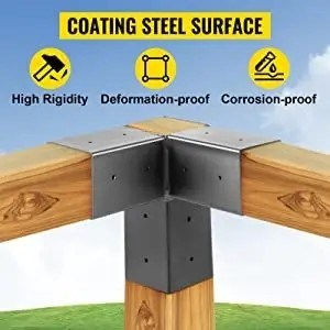 2mm 3mm 4x4 Post 3 Way Bracket Metal Fabrication Products Outdoor ...